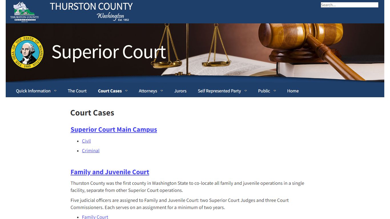 Thurston County | Superior Court | Court Cases