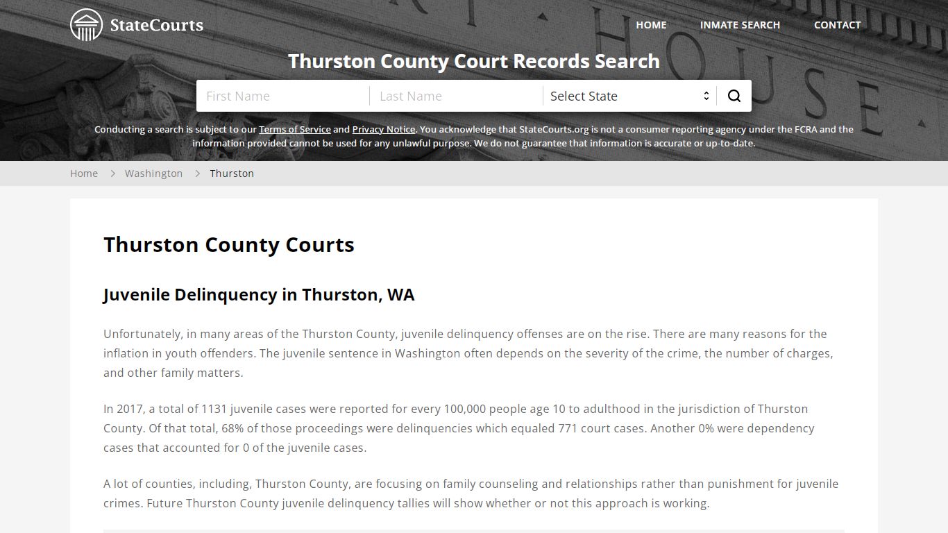 Thurston County, WA Courts - Records & Cases - StateCourts