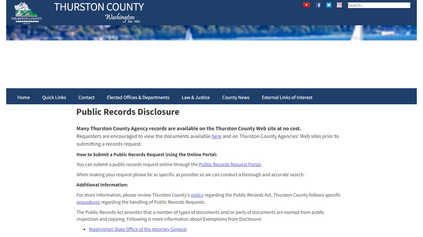 Thurston County | Home | Public Records