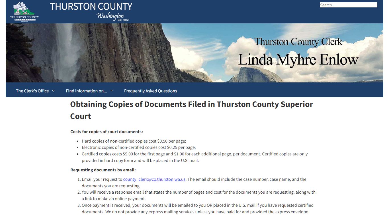 Thurston County | Clerk | Obtaining Copies of Documents ...